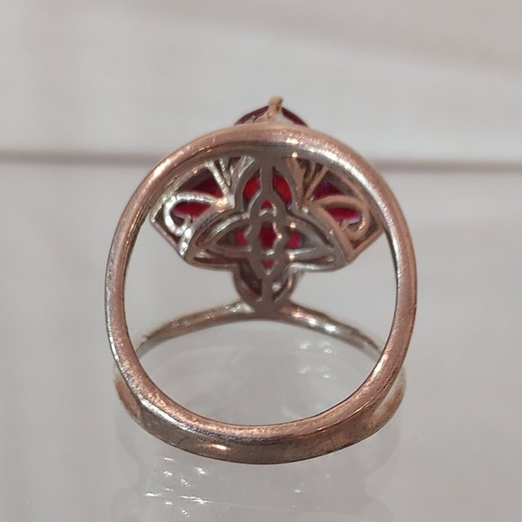 Red ruby star sterling ring by STS - Picture 4 of 7